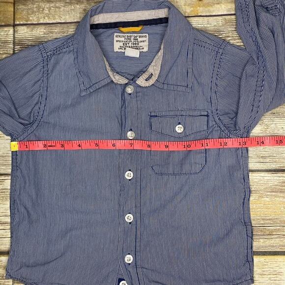 VTG 2007 Baby Gap Nautical Stripe Boys Button Up Shirt Sz 4T - Picture 3 of 7
